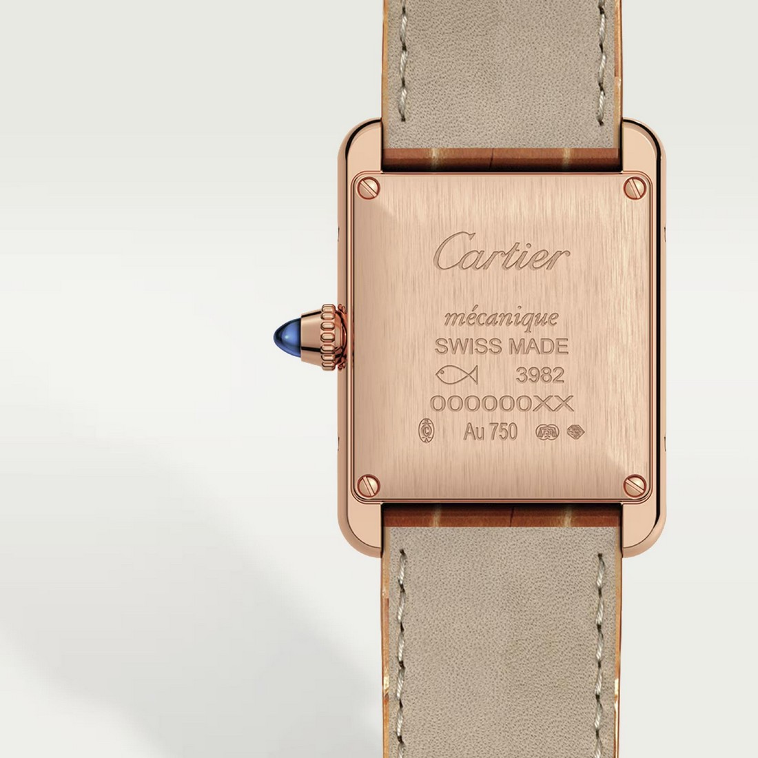 Đồng Hồ Cartier Tank Louis Cartier Small Watch Nữ Nâu Xám